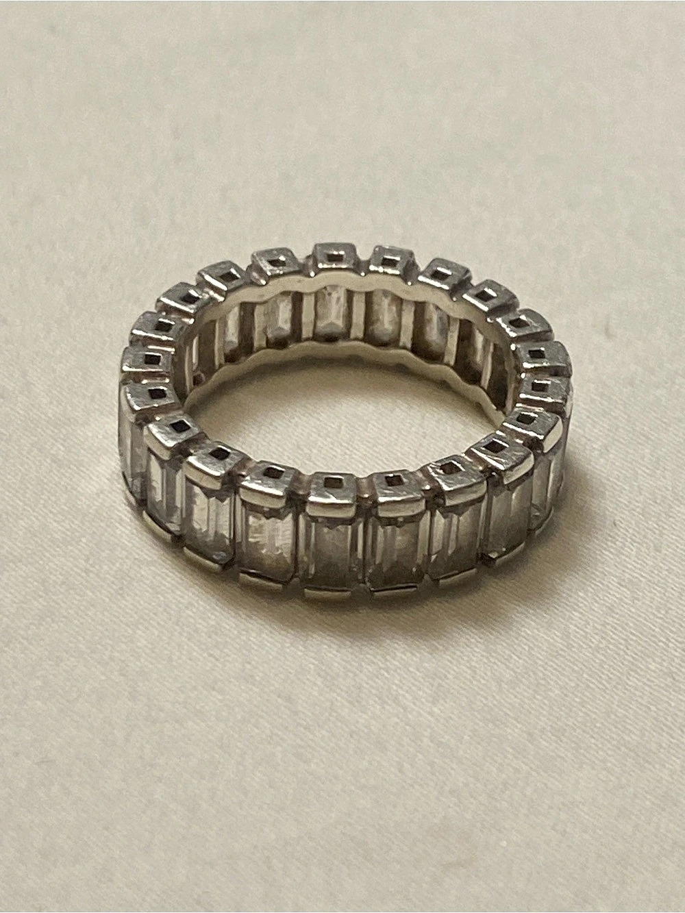 Silpada Pristine Baguette Cubic Zirconia Silver Ring -women’s size 8